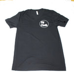 Unisex Black V-neck Tee (White and Silver Logo)